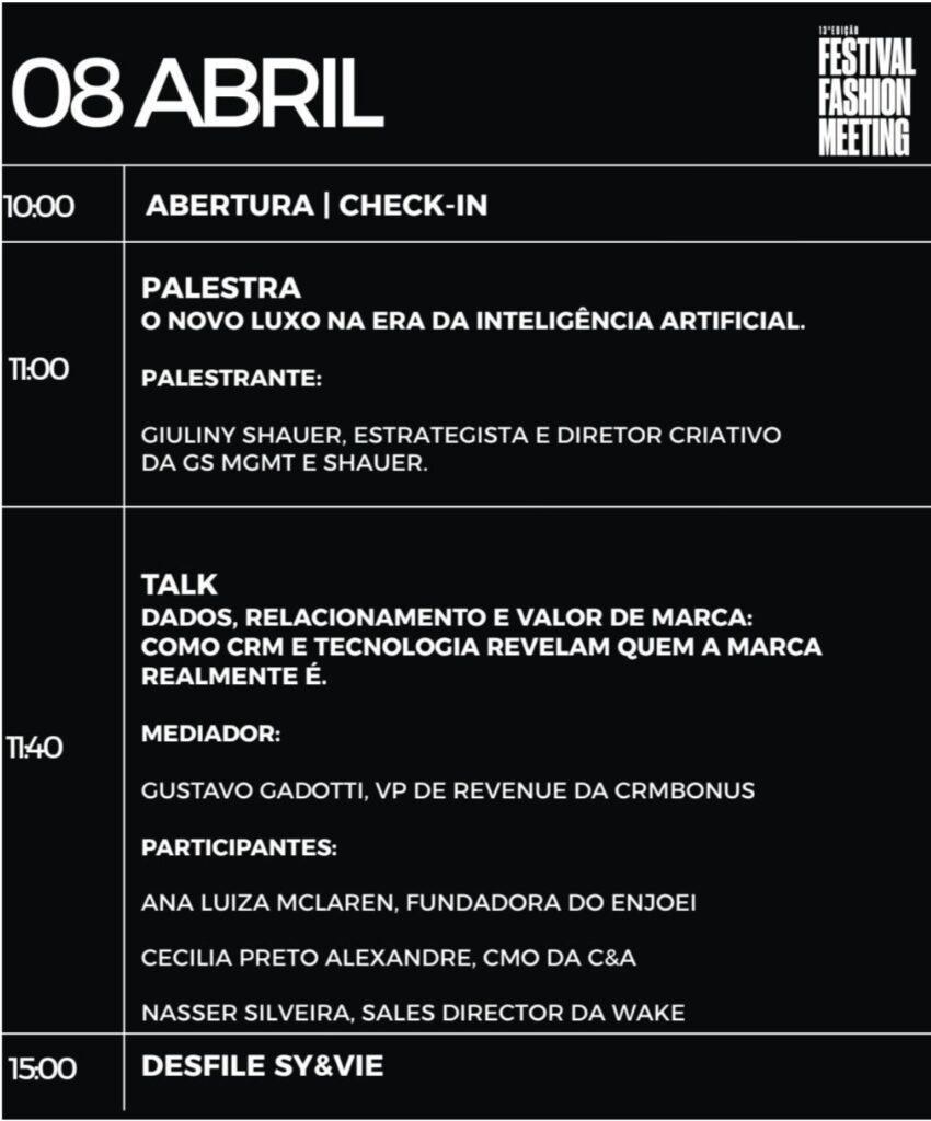 Fashion meeting | eventos de moda | desfiles | talks | palestras | eventos em Sao Paulo | palestra de moda | talks | fashion talks