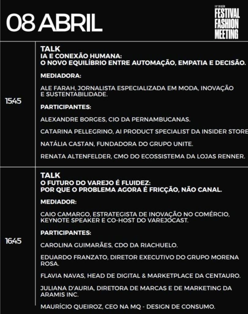 Fashion meeting | eventos de moda | desfiles | talks | palestras | eventos em Sao Paulo | palestra de moda | talks | fashion talks