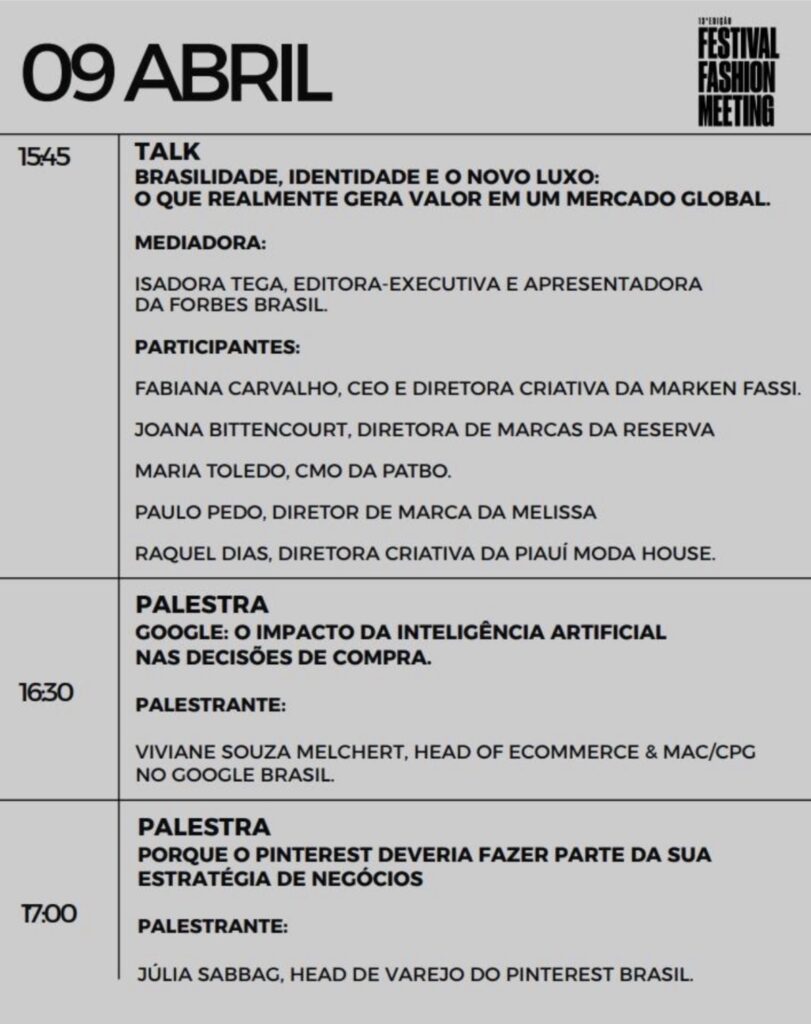 Fashion meeting | eventos de moda | desfiles | talks | palestras | eventos em Sao Paulo | palestra de moda | talks | fashion talks