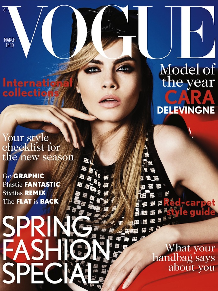 moda | revistas | Vogue | Vogue UK | Vogue britânica | verão 2013 | inverno 2013 | hemisfério norte | tendências no hemisfério norte | tops famosas | modelos famosas | Cara Delevigne