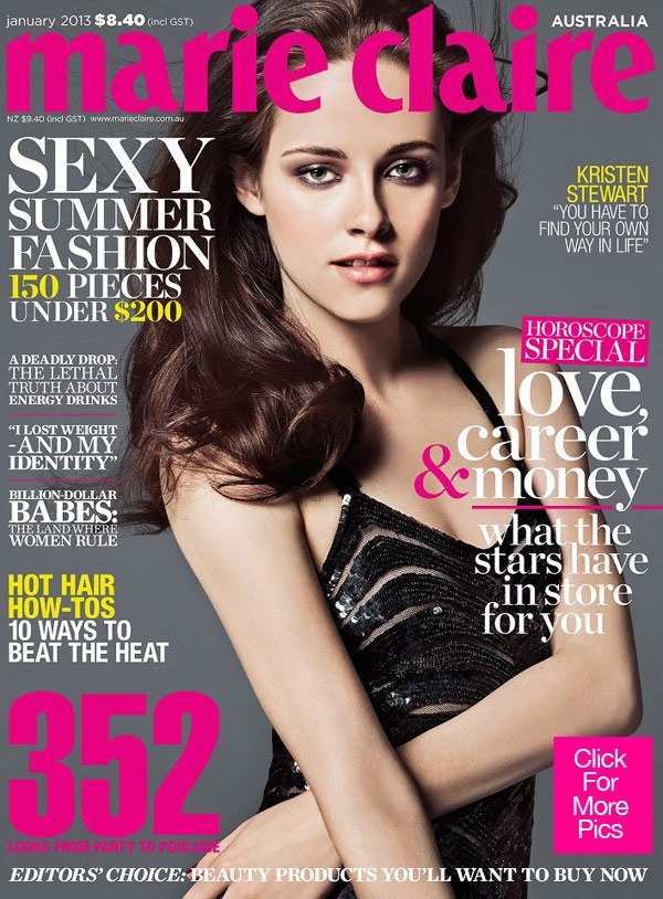 moda | revistas | Marie Claire | Marie Claire australiana | atrizes de Hollywood | celebridades | entretenimento | Kristen Stewart diz se achar esquisita