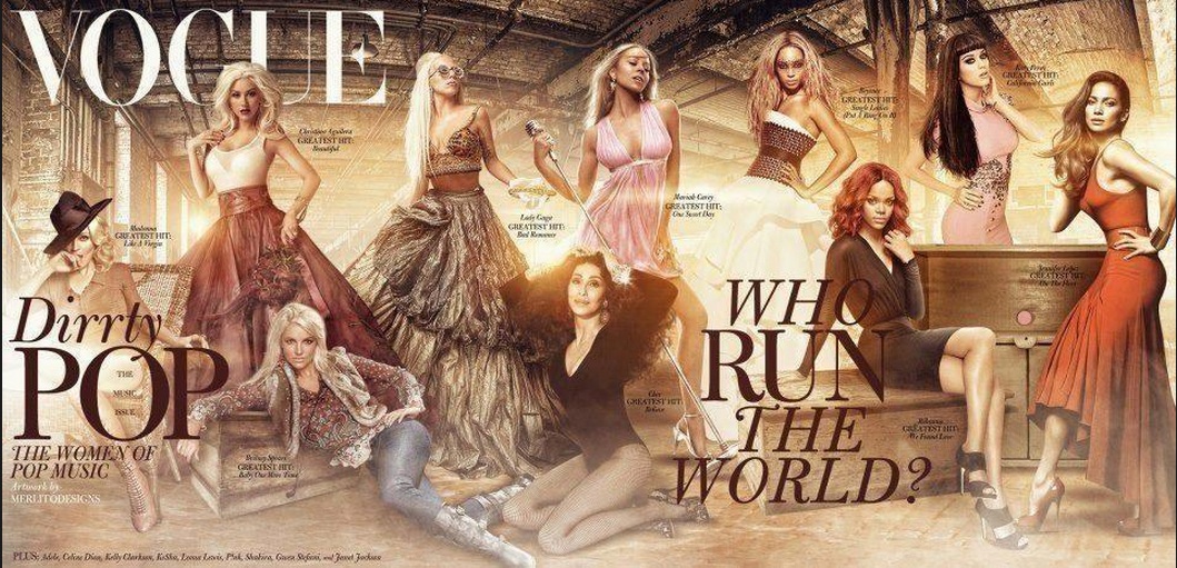 moda | revistas | Vogue | celebridades internacionais | divas do pop | Mariah Carey | Lady Gaga | Rihanna | Katy Perry | Britney Spears