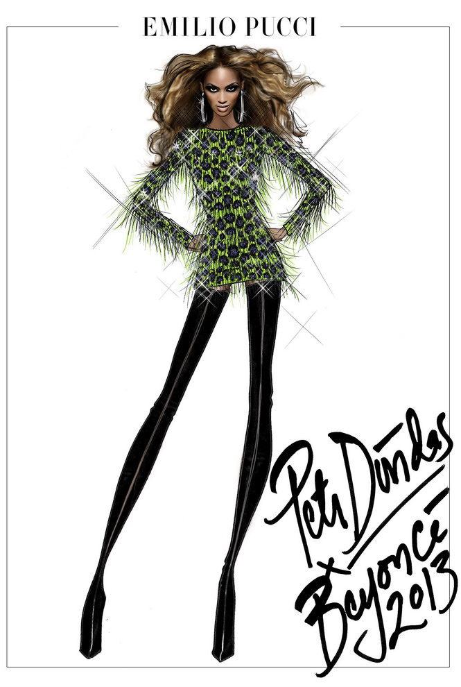 Moda | roupas | roupa | sobre moda | vestido | moda roupa | roupa da moda |  blusas | vestidos de festa | vestido para festa | roupas da moda | nova turnê de Beyoncé | shows | figurino de Beyoncé | Mrs. Carter Show | Emilio Pucci desenha figurino de Beyon