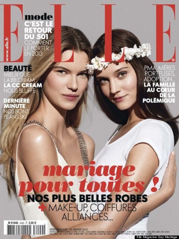 moda | revistas | Elle | Elle France | Elle francesa | assuntos polêmicos | Elle francesa defende casamento gay em capa de nova edição