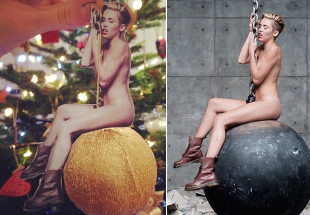 blog de moda | entretenimento | moda | decoração | Natal | Natal 2013 | Miley Cyrus | Miley Cyrus vira enfeite para árvore de Natal | sobre Miley Cyrus