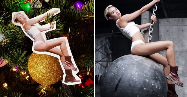 blog de moda | entretenimento | moda | decoração | Natal | Natal 2013 | Miley Cyrus | Miley Cyrus vira enfeite para árvore de Natal | sobre Miley Cyrus