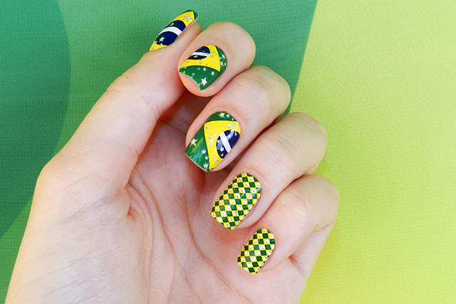 beleza | unhas | esmaltes | nail art | unhas artísticas | unhas decoradas | unha verde a amarela | unhas do Brasil | unhas decoradas para a Copa | nail art para a Copa