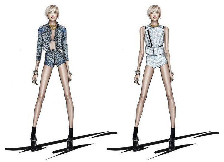 blog de moda | moda | sobre moda | look das famosas | figurinos | Roberto Cavalli cria figurino para Miley Cyrus | looks de Miley Cyrus