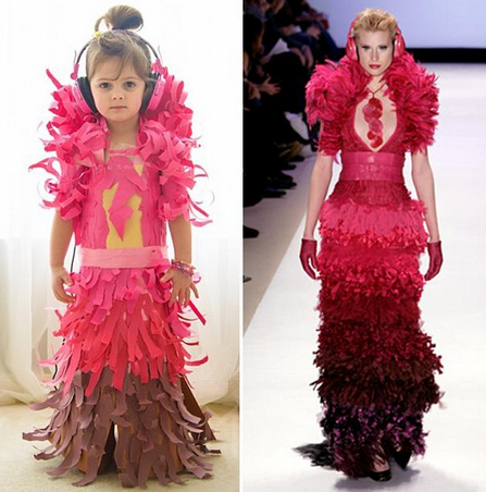 moda | curiosidades | designer | moda 2014 | menina de 4 anos é designer prodígio | garota de 4 anos produz vestidos de papel ao lado da mãe | moda e novidades | vestidos de papel | looks das famosas